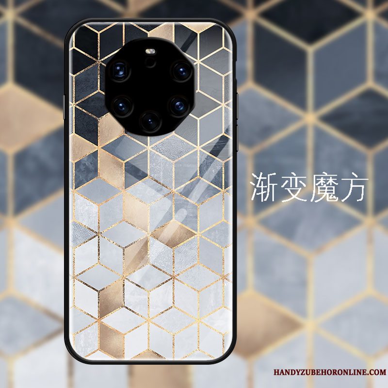 Etui Huawei Mate 40 Rs Mode Sort Af Personlighed, Cover Huawei Mate 40 Rs Kreativ Glas Geometri