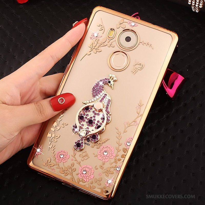 Etui Huawei Mate 8 Beskyttelse Guld Lyserød, Cover Huawei Mate 8 Strass Telefon