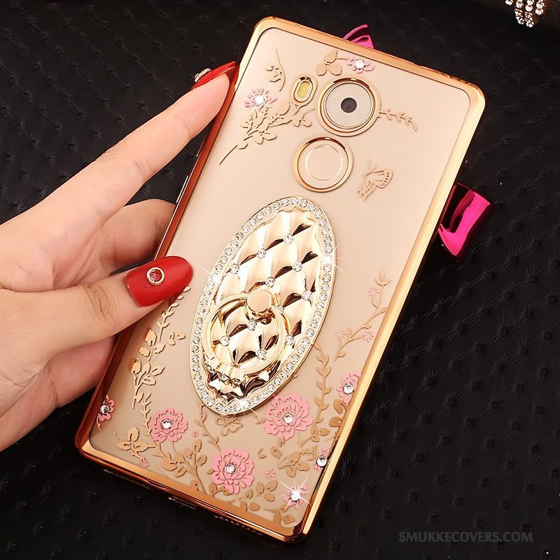 Etui Huawei Mate 8 Beskyttelse Guld Lyserød, Cover Huawei Mate 8 Strass Telefon