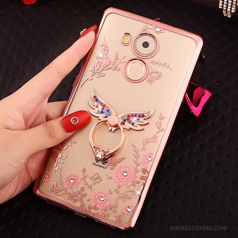 Etui Huawei Mate 8 Beskyttelse Guld Lyserød, Cover Huawei Mate 8 Strass Telefon