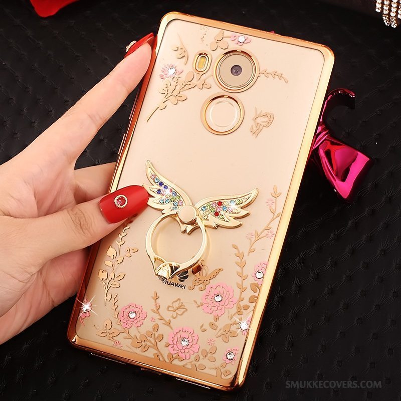 Etui Huawei Mate 8 Beskyttelse Guld Lyserød, Cover Huawei Mate 8 Strass Telefon