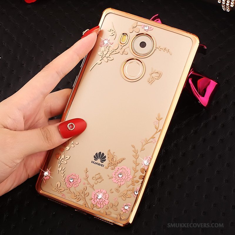 Etui Huawei Mate 8 Beskyttelse Guld Lyserød, Cover Huawei Mate 8 Strass Telefon