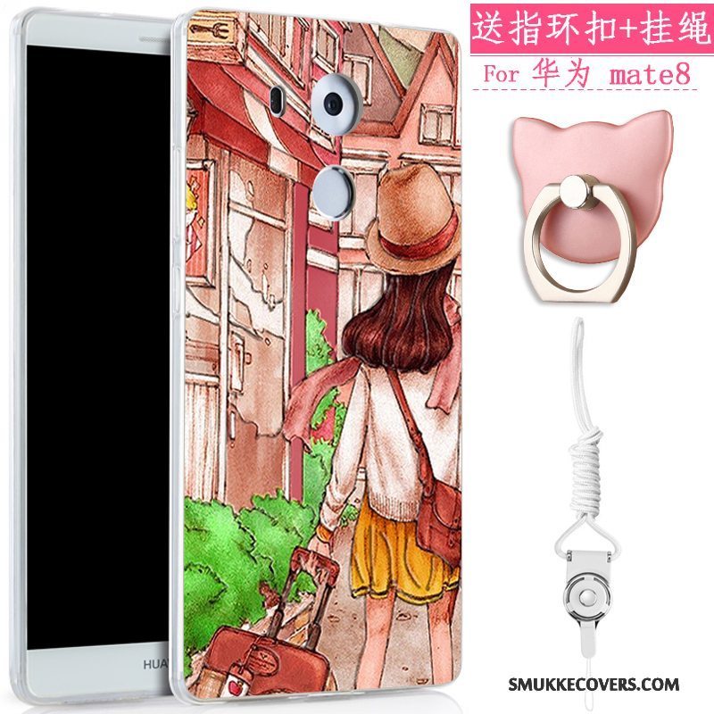 Etui Huawei Mate 8 Blød Nubuck Anti-fald, Cover Huawei Mate 8 Cartoon Af Personlighed Hængende Ornamenter