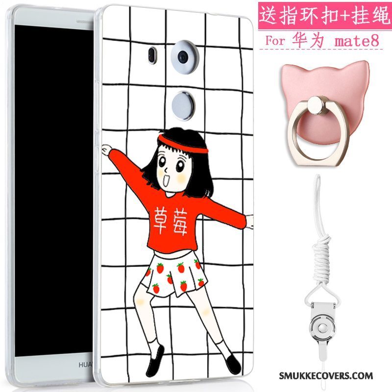 Etui Huawei Mate 8 Blød Nubuck Anti-fald, Cover Huawei Mate 8 Cartoon Af Personlighed Hængende Ornamenter