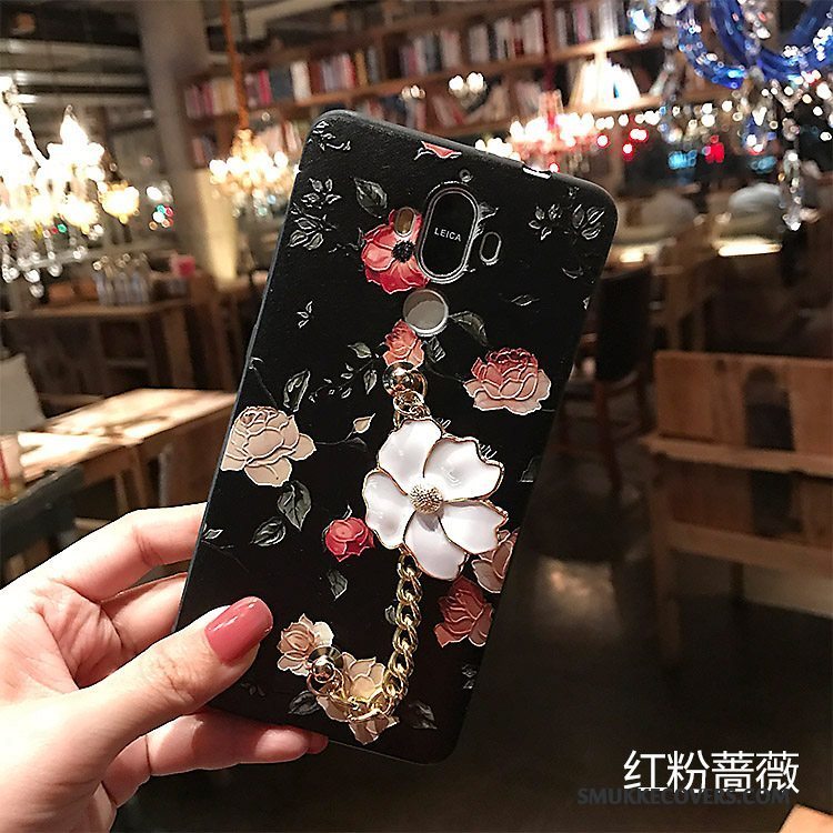 Etui Huawei Mate 8 Blød Telefonsort, Cover Huawei Mate 8 Farve Nubuck Blomster