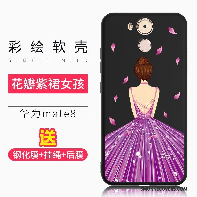 Etui Huawei Mate 8 Blød Telefonsort, Cover Huawei Mate 8 Relief