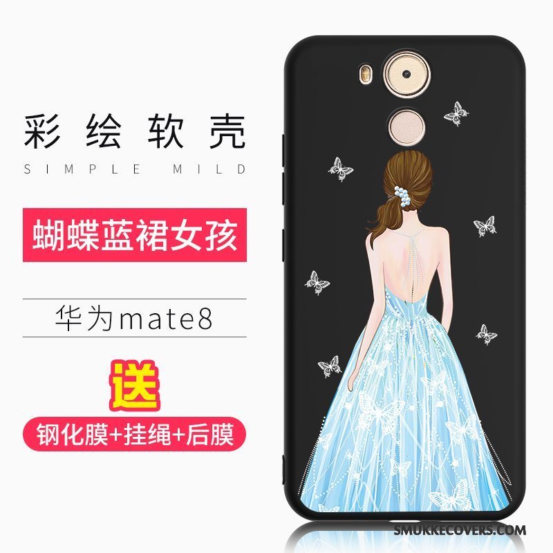 Etui Huawei Mate 8 Blød Telefonsort, Cover Huawei Mate 8 Relief