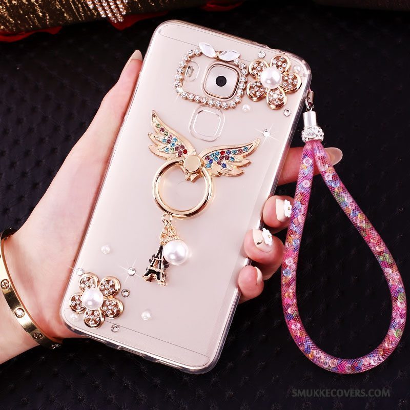 Etui Huawei Mate 8 Kreativ Guld Telefon, Cover Huawei Mate 8 Strass Ring