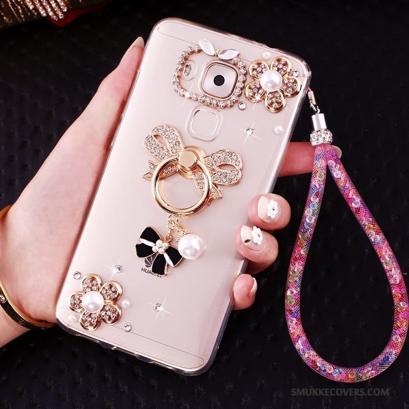 Etui Huawei Mate 8 Kreativ Guld Telefon, Cover Huawei Mate 8 Strass Ring