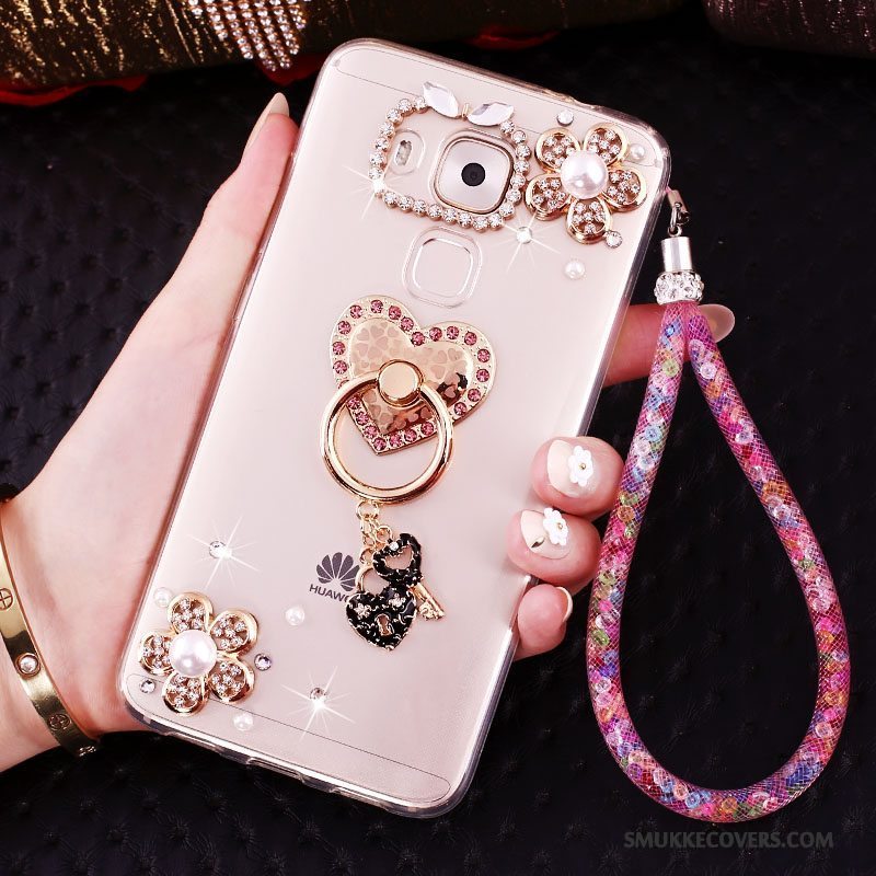 Etui Huawei Mate 8 Kreativ Guld Telefon, Cover Huawei Mate 8 Strass Ring