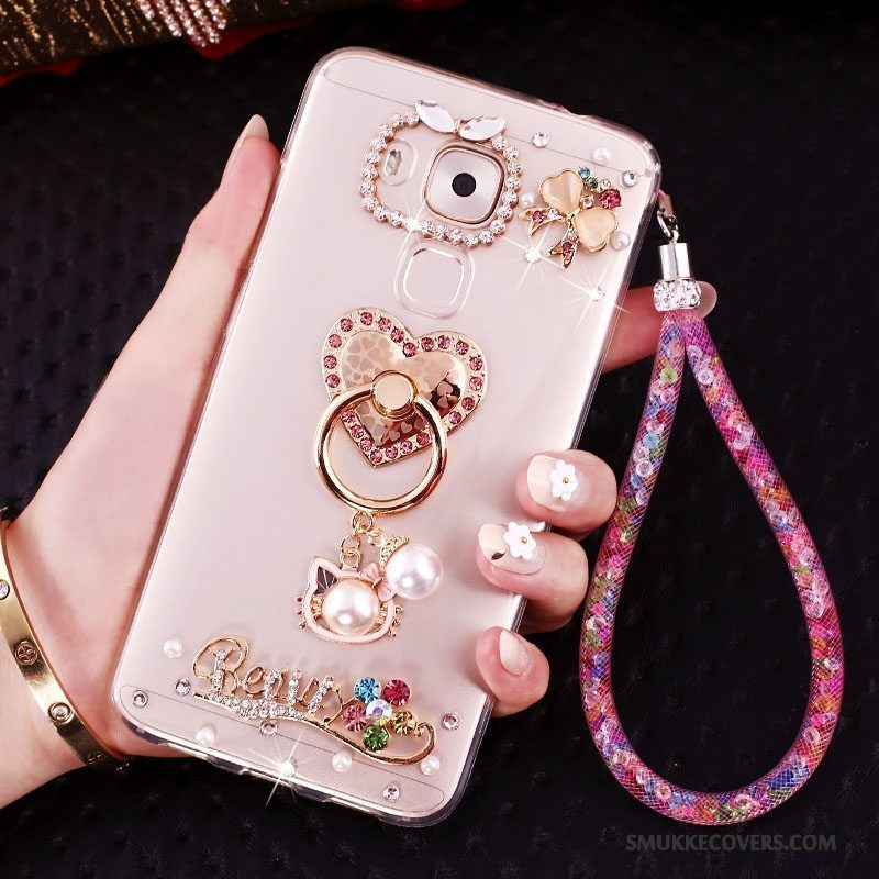 Etui Huawei Mate 8 Kreativ Guld Telefon, Cover Huawei Mate 8 Strass Ring