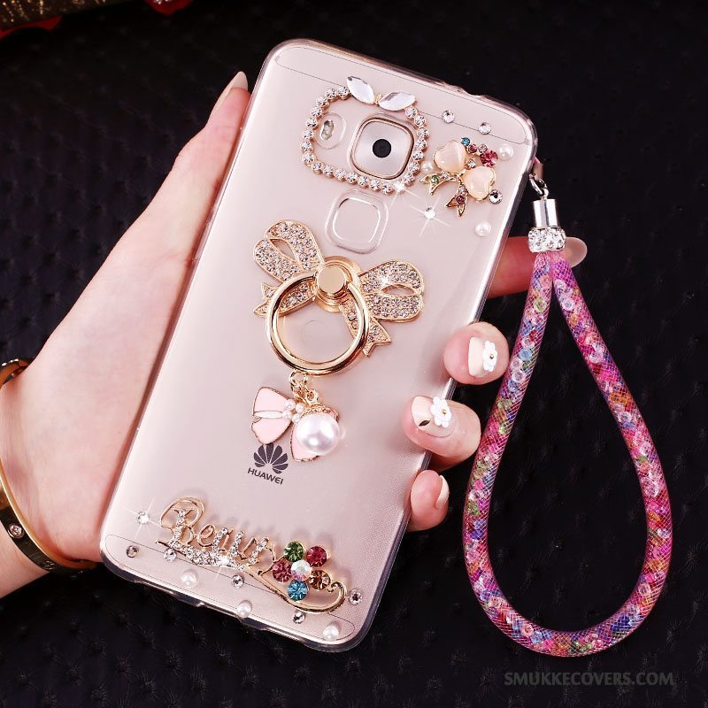 Etui Huawei Mate 8 Kreativ Guld Telefon, Cover Huawei Mate 8 Strass Ring