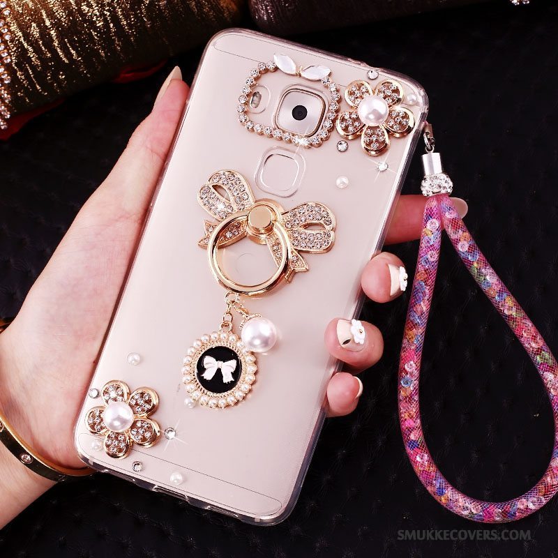 Etui Huawei Mate 8 Kreativ Guld Telefon, Cover Huawei Mate 8 Strass Ring