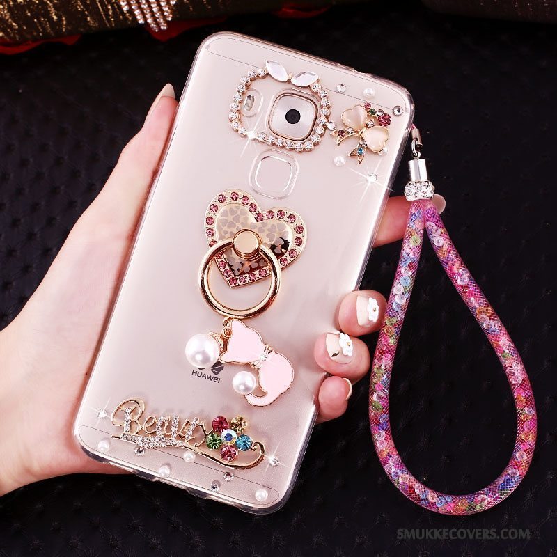 Etui Huawei Mate 8 Kreativ Guld Telefon, Cover Huawei Mate 8 Strass Ring