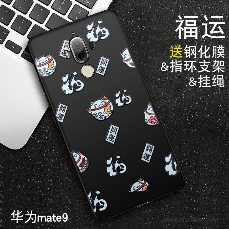 Etui Huawei Mate 8 Silikone Nubuck Hængende Ornamenter, Cover Huawei Mate 8 Relief Telefonanti-fald