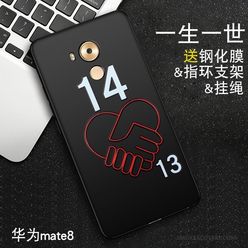 Etui Huawei Mate 8 Silikone Nubuck Hængende Ornamenter, Cover Huawei Mate 8 Relief Telefonanti-fald