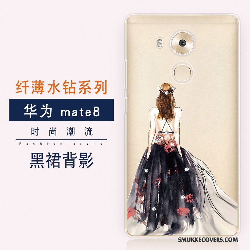 Etui Huawei Mate 8 Strass Ny Trend, Cover Huawei Mate 8 Silikone Anti-fald Telefon