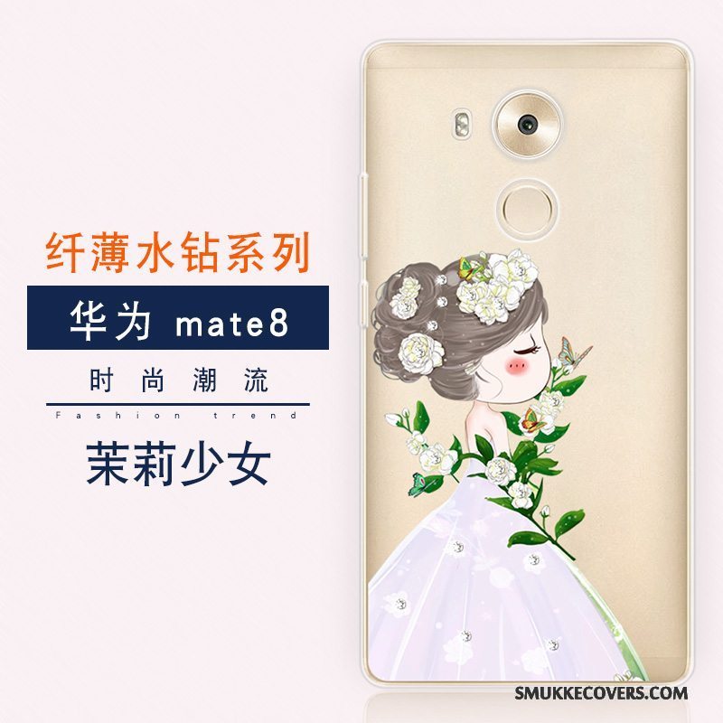 Etui Huawei Mate 8 Strass Ny Trend, Cover Huawei Mate 8 Silikone Anti-fald Telefon