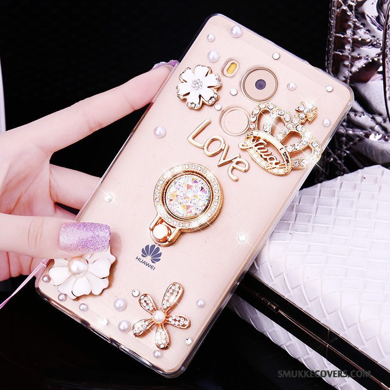 Etui Huawei Mate 8 Strass Trend Hængende Ornamenter, Cover Huawei Mate 8 Silikone Telefonguld