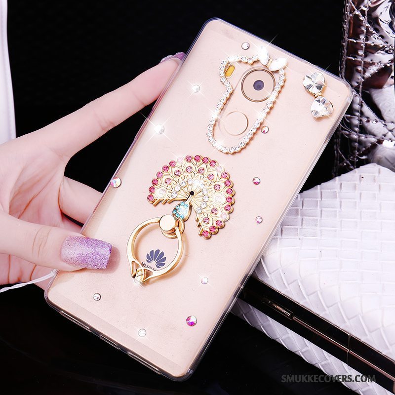 Etui Huawei Mate 8 Strass Trend Hængende Ornamenter, Cover Huawei Mate 8 Silikone Telefonguld