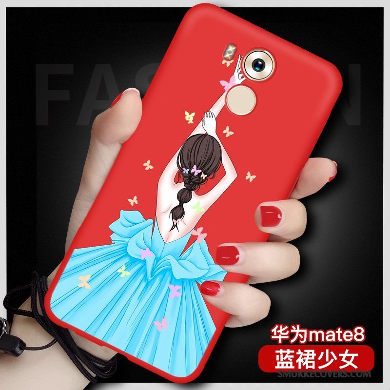Etui Huawei Mate 8 Tasker Anti-fald Rød, Cover Huawei Mate 8 Silikone Telefon