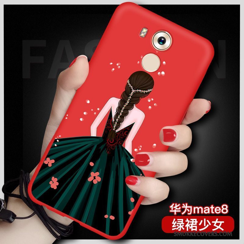 Etui Huawei Mate 8 Tasker Anti-fald Rød, Cover Huawei Mate 8 Silikone Telefon