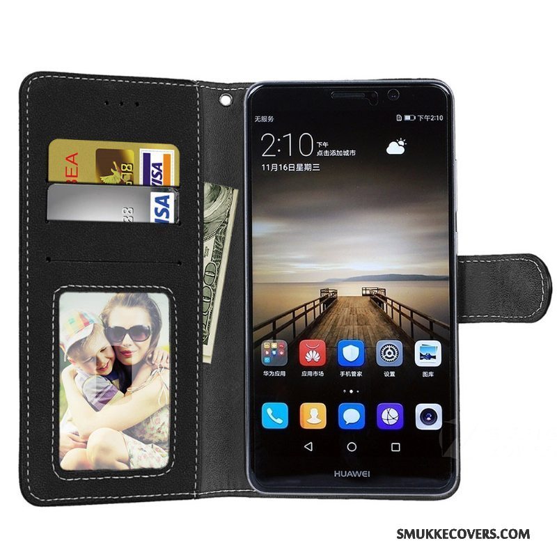 Etui Huawei Mate 9 Beskyttelse Anti-fald Grå, Cover Huawei Mate 9 Folio Nubuck Telefon