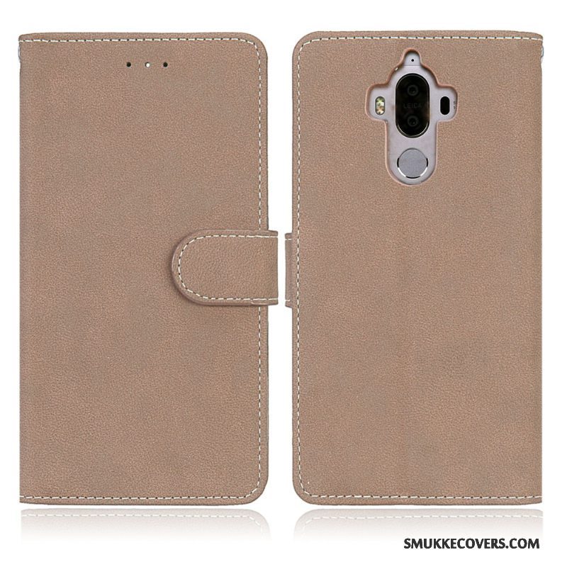 Etui Huawei Mate 9 Beskyttelse Anti-fald Grå, Cover Huawei Mate 9 Folio Nubuck Telefon