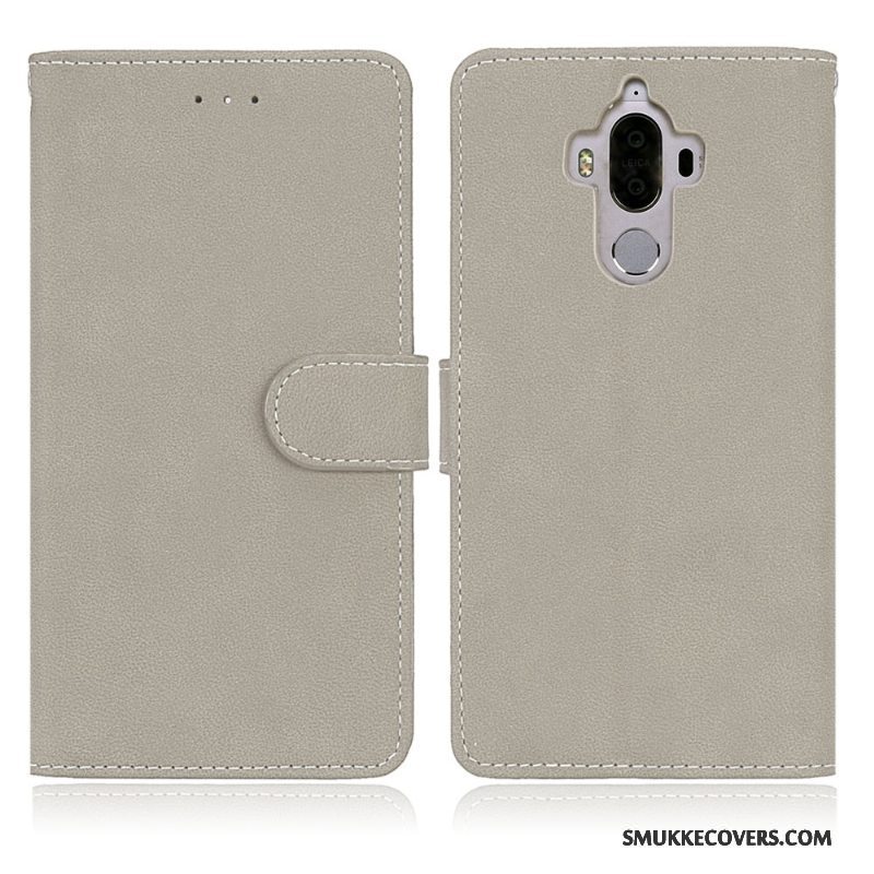 Etui Huawei Mate 9 Beskyttelse Anti-fald Grå, Cover Huawei Mate 9 Folio Nubuck Telefon