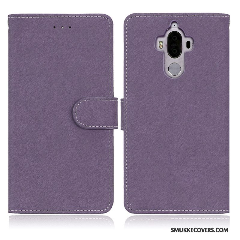 Etui Huawei Mate 9 Beskyttelse Anti-fald Grå, Cover Huawei Mate 9 Folio Nubuck Telefon