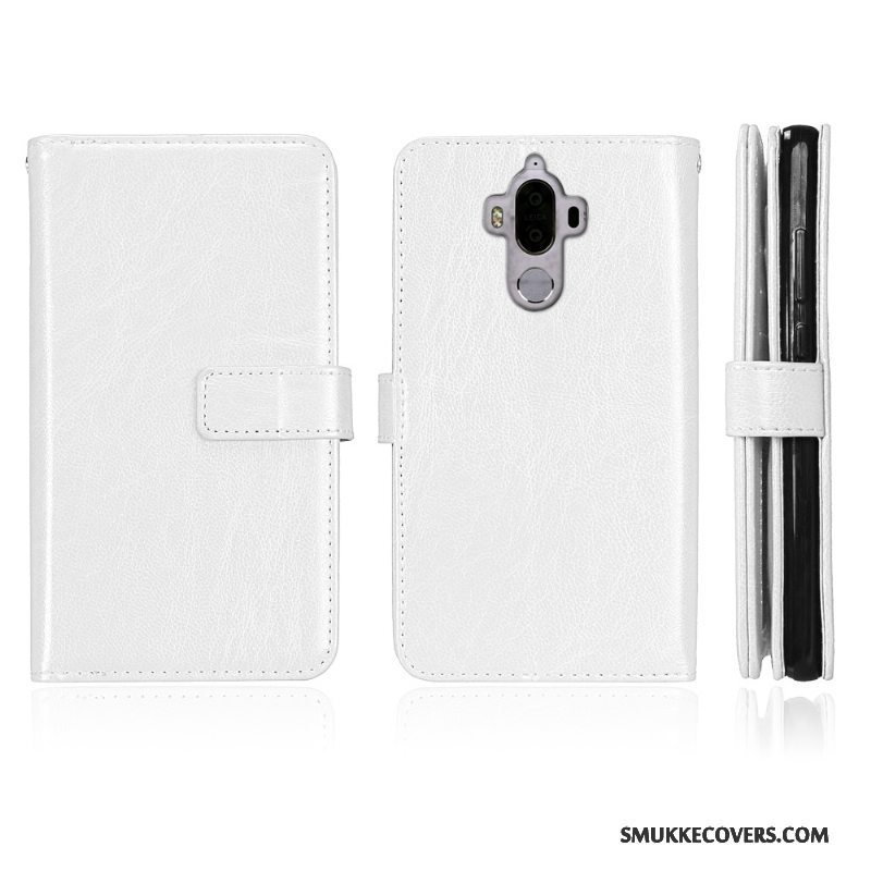 Etui Huawei Mate 9 Beskyttelse Kort Rød, Cover Huawei Mate 9 Folio Anti-fald Telefon