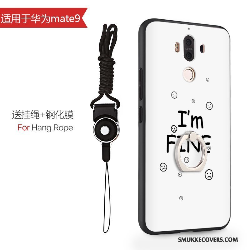 Etui Huawei Mate 9 Beskyttelse Lyseblå Hængende Ornamenter, Cover Huawei Mate 9 Cartoon Hård Telefon