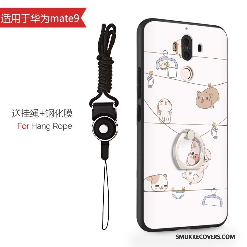 Etui Huawei Mate 9 Beskyttelse Lyseblå Hængende Ornamenter, Cover Huawei Mate 9 Cartoon Hård Telefon