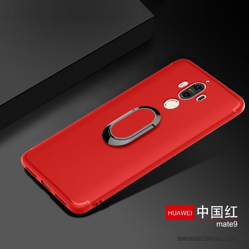 Etui Huawei Mate 9 Beskyttelse Ring Sort, Cover Huawei Mate 9 Tynd Telefon