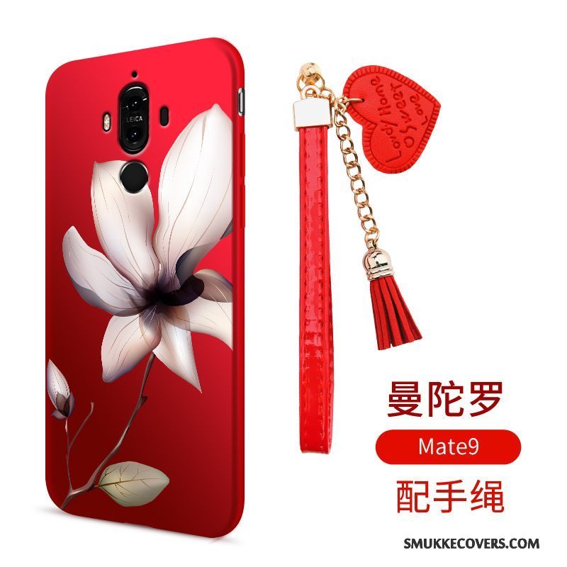 Etui Huawei Mate 9 Blød Anti-fald Rød, Cover Huawei Mate 9 Beskyttelse Telefon