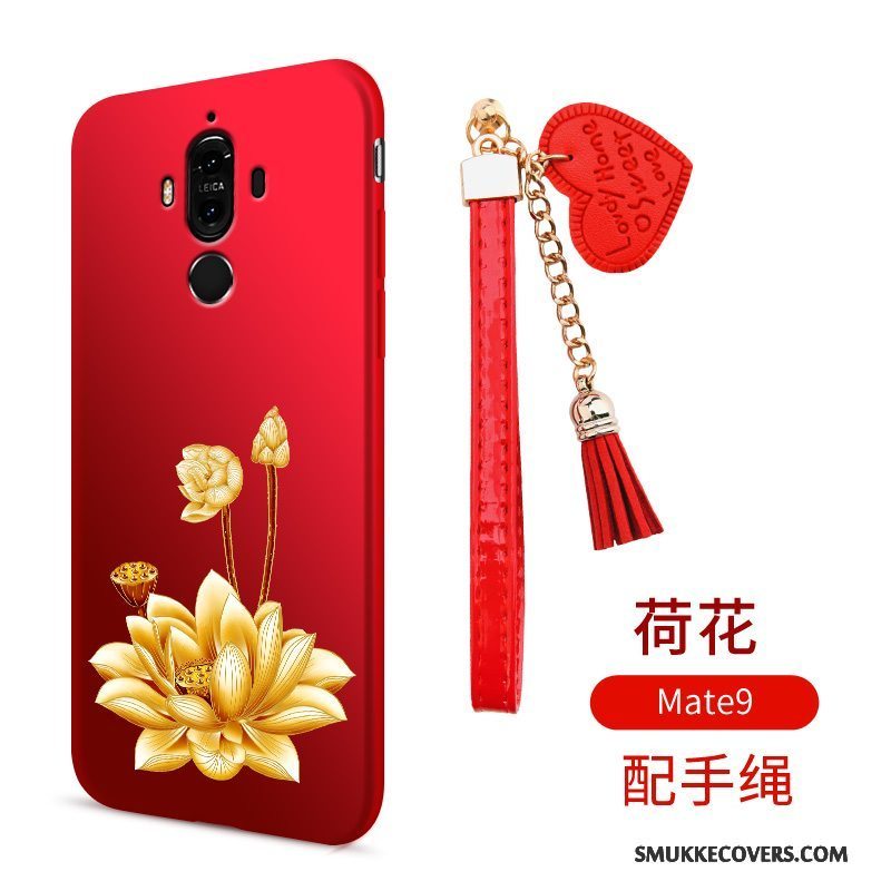 Etui Huawei Mate 9 Blød Anti-fald Rød, Cover Huawei Mate 9 Beskyttelse Telefon