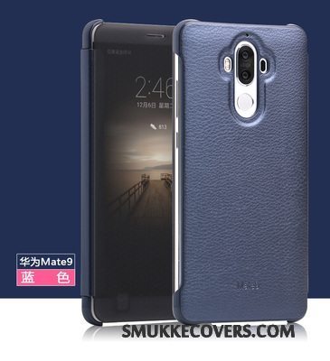 Etui Huawei Mate 9 Folio Vækstdvale Sort, Cover Huawei Mate 9 Læder Telefontynd