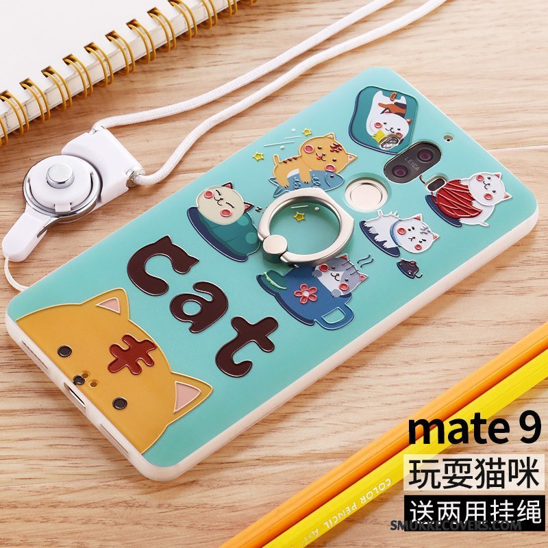 Etui Huawei Mate 9 Kreativ Af Personlighed Telefon, Cover Huawei Mate 9 Tasker Blå Anti-fald
