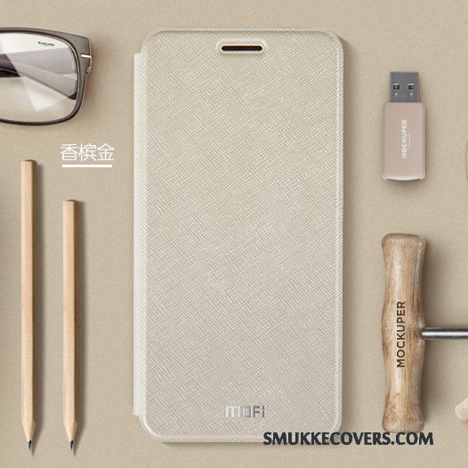 Etui Huawei Mate 9 Læder Anti-fald Guld, Cover Huawei Mate 9 Folio Telefon
