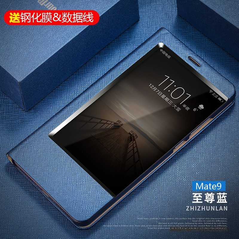 Etui Huawei Mate 9 Læder Anti-fald Lyserød, Cover Huawei Mate 9 Beskyttelse Business Telefon