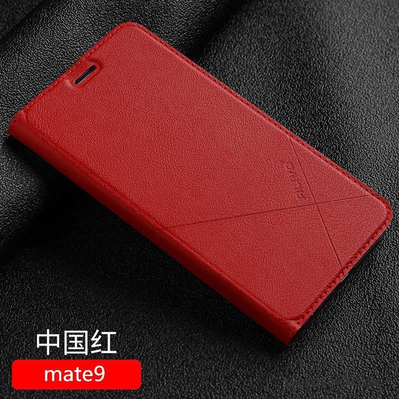 Etui Huawei Mate 9 Læder Anti-fald Sort, Cover Huawei Mate 9 Tasker Telefon