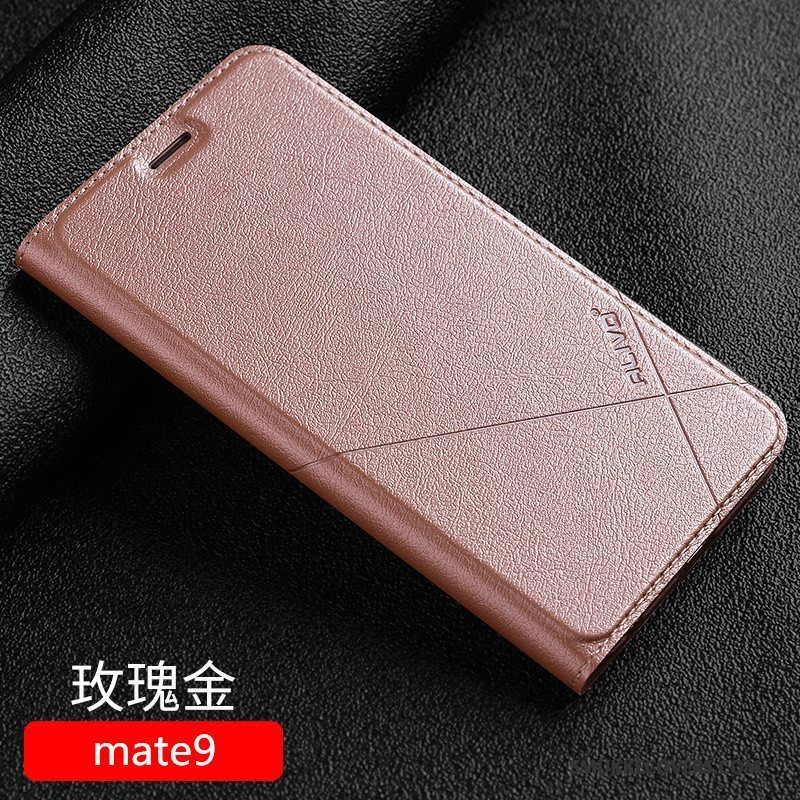 Etui Huawei Mate 9 Læder Anti-fald Sort, Cover Huawei Mate 9 Tasker Telefon