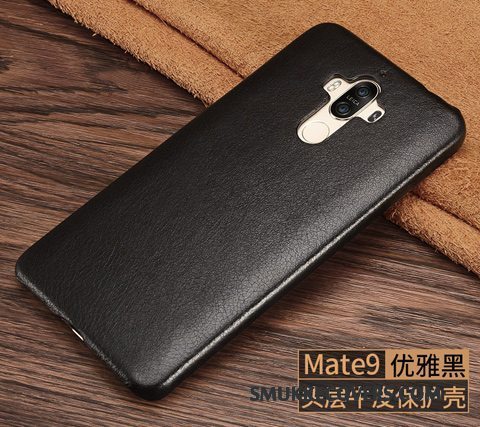 Etui Huawei Mate 9 Læder Telefonspænde, Cover Huawei Mate 9 Beskyttelse Ring Lyse
