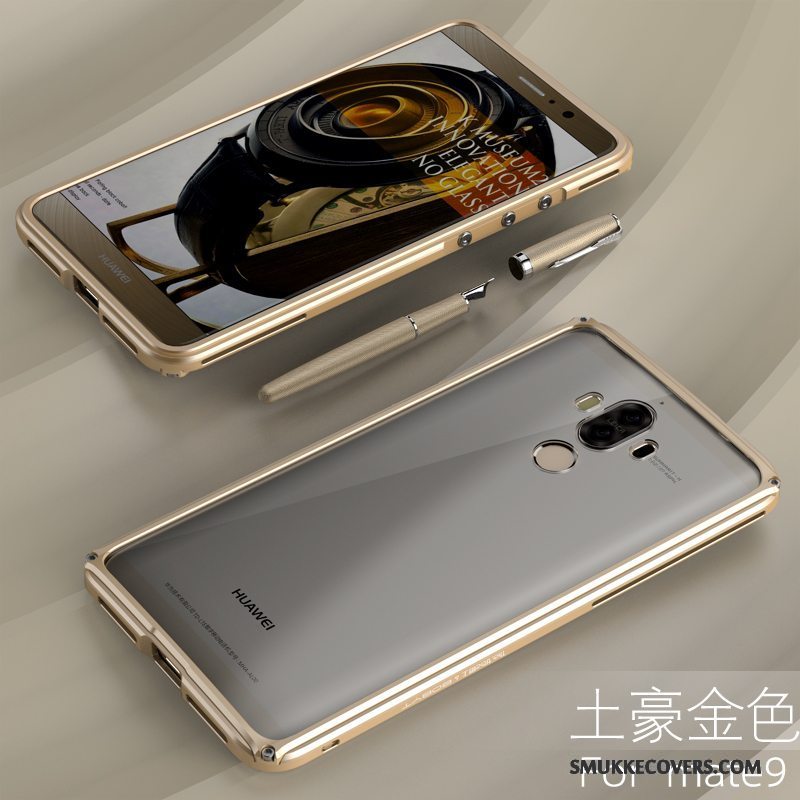 Etui Huawei Mate 9 Metal Sølv Ramme, Cover Huawei Mate 9 Beskyttelse Telefon