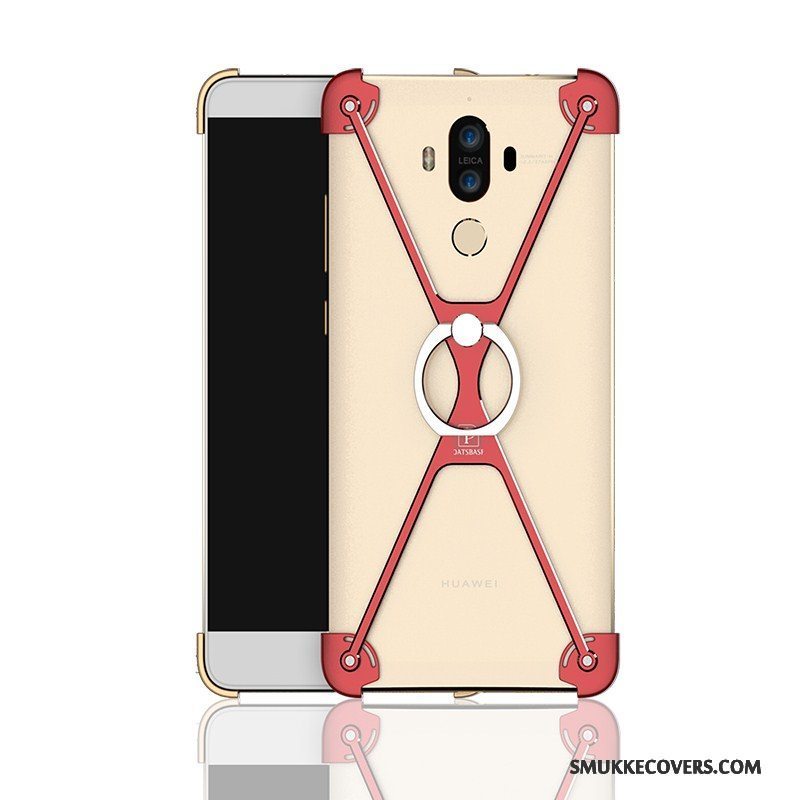 Etui Huawei Mate 9 Metal Telefonring, Cover Huawei Mate 9 Ramme Rosa Guld