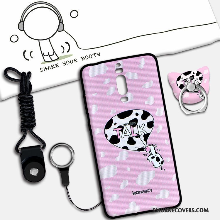 Etui Huawei Mate 9 Pro Blød Hængende Ornamenter Lyserød, Cover Huawei Mate 9 Pro Cartoon Anti-fald Telefon