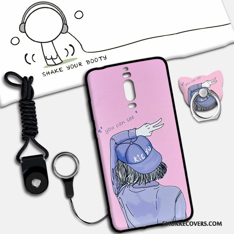 Etui Huawei Mate 9 Pro Blød Hængende Ornamenter Lyserød, Cover Huawei Mate 9 Pro Cartoon Anti-fald Telefon