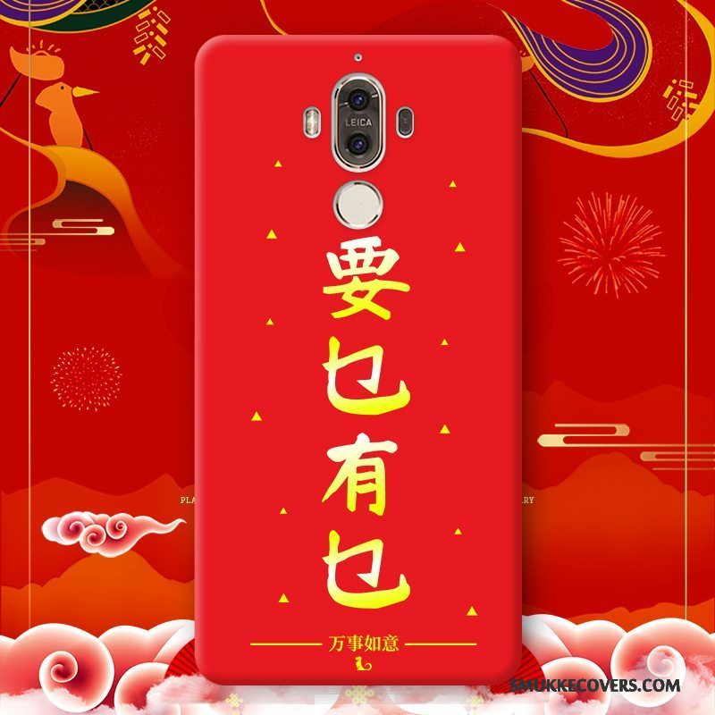 Etui Huawei Mate 9 Pro Kreativ Anti-fald Ny, Cover Huawei Mate 9 Pro Silikone Rød Telefon
