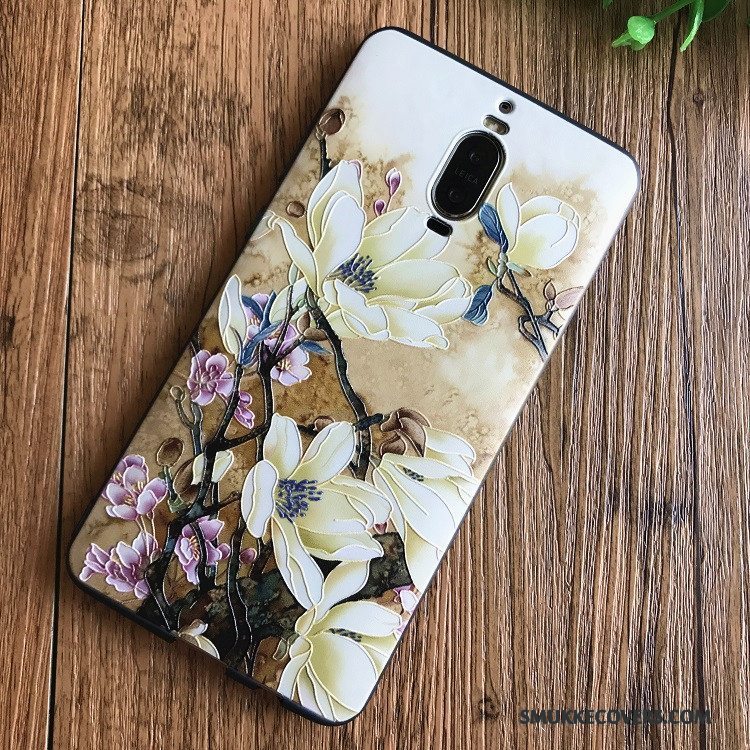 Etui Huawei Mate 9 Pro Kreativ Tynd Hvid, Cover Huawei Mate 9 Pro Relief Anti-fald Hængende Ornamenter
