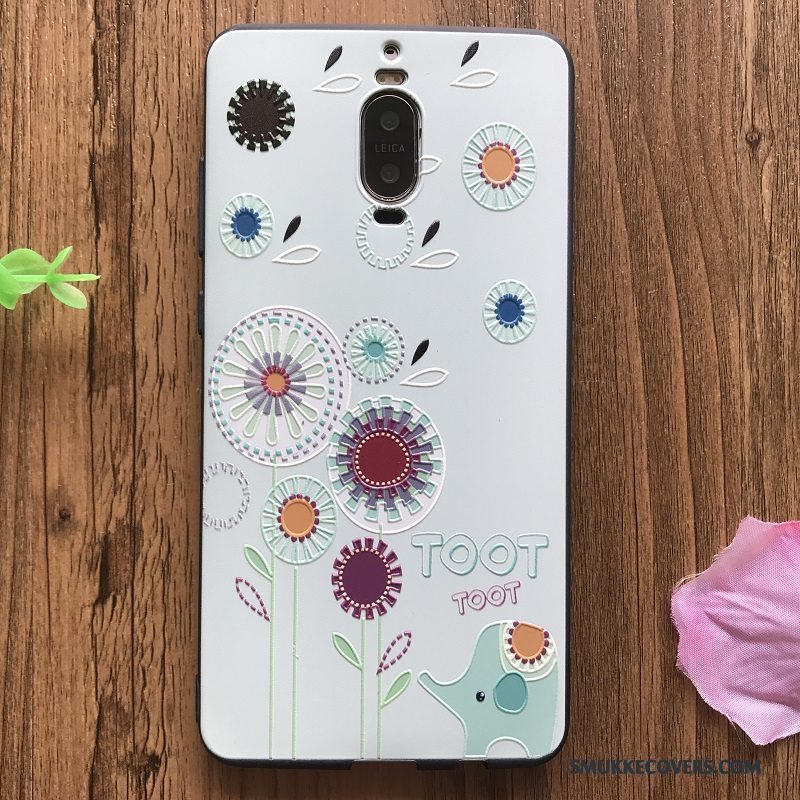 Etui Huawei Mate 9 Pro Kreativ Tynd Hvid, Cover Huawei Mate 9 Pro Relief Anti-fald Hængende Ornamenter